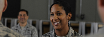 Smiling female officer in uniform 